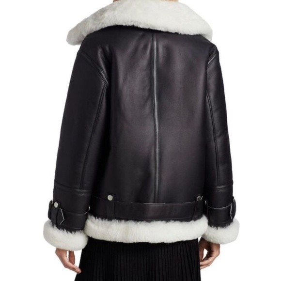 The Arrivals Moya Hearling & Leather Jacket - Picture 2 of 4